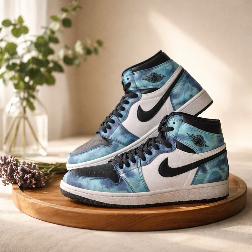 Size 10.5 - Air Jordan 1 Retro OG High Tie-Dye W Pre-owned No Box